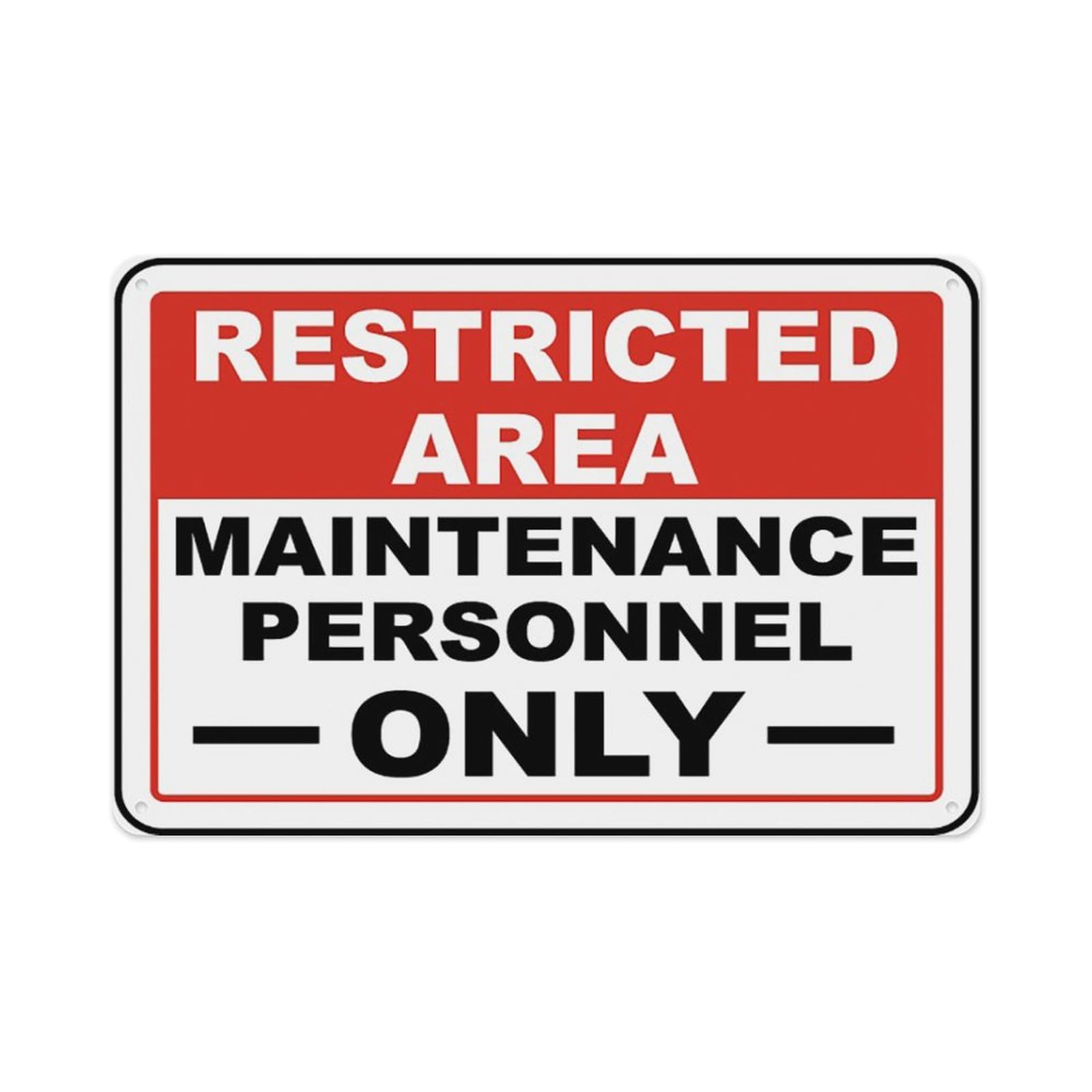 peiyeety Maintenance Personnel Only Sign Aluminum Tin Warning Signs For Home Outdoor Garden 8X12 Inches