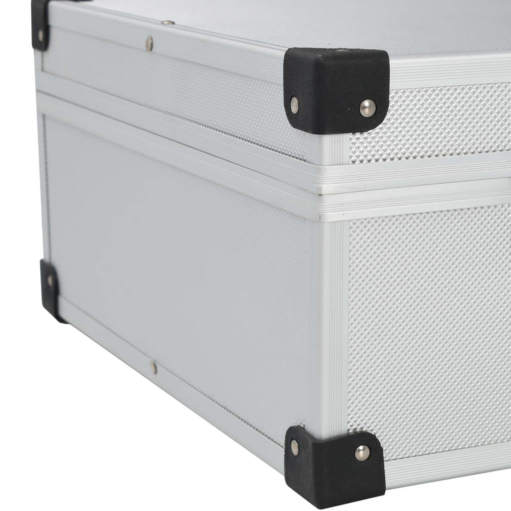 Maletín de herramientas de aluminio estructurado con 6 compartimentos, robusto maletín de almacenamiento de 46 x 33 x 16 cm para herramientas y accesorios