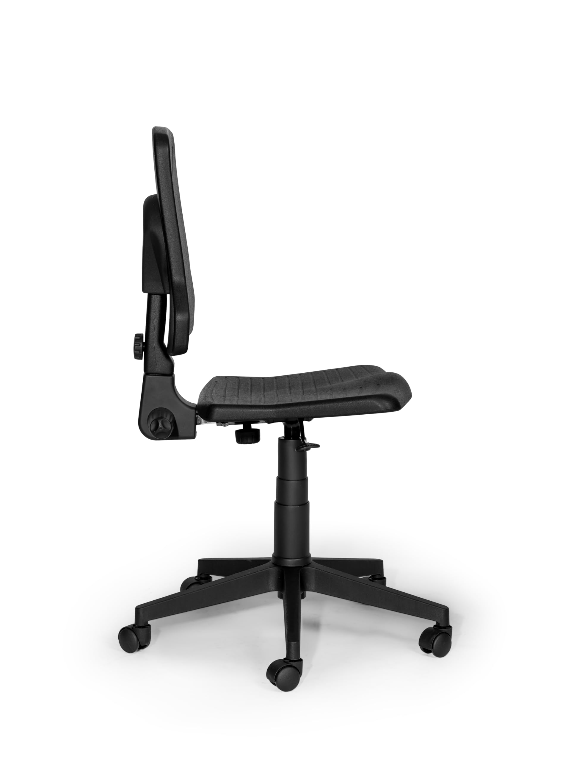 topsit IND000109 - Sedia da lavoro in poliuretano, sedia da lavoro ergonomica per laboratorio, meccanismo sincrono, regolabile in altezza, facile da pulire, base stabile con ruote in plastica
