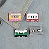 Seully 8 Pieces Enamel Brooch Pins,Cartoon Tape Corsage Pins,Gramophone/Vinyl Record/Skull Brooch,Pin for Children Women Fashion Collar Badge Clothing Bags Jackets Decor #4