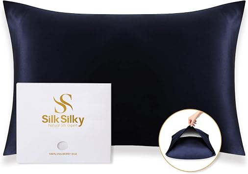 SilkSilky 22 Momme Pure Organic Silk Pillow Cases for Hair & Skin Queen