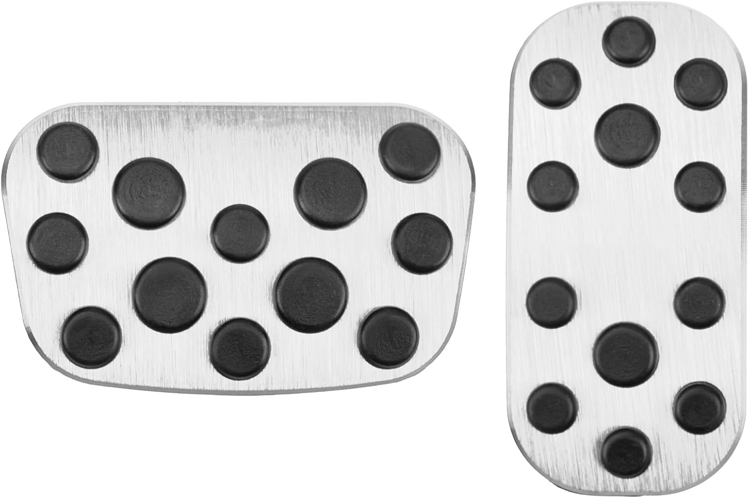 BOYUER 2PCS Anti-Slip No Drilling Aluminum Brake and Gas Accelerator Pedal Covers Foot Pedal Pads Kit For Toyota 2020-2026 Corolla,2019-2025 Corolla Hatchback(SILVER)