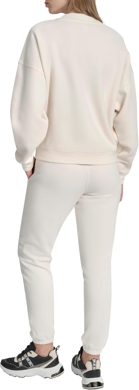 DKNY womens Fleece Pull Over Crewneck Sweatshirt - Image 5