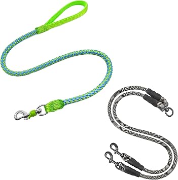 Dual Dog Leash, No Tangle 360 Swivel Walking Leash for Two Dogs, Large 25-150 lbs 3FT+33inch