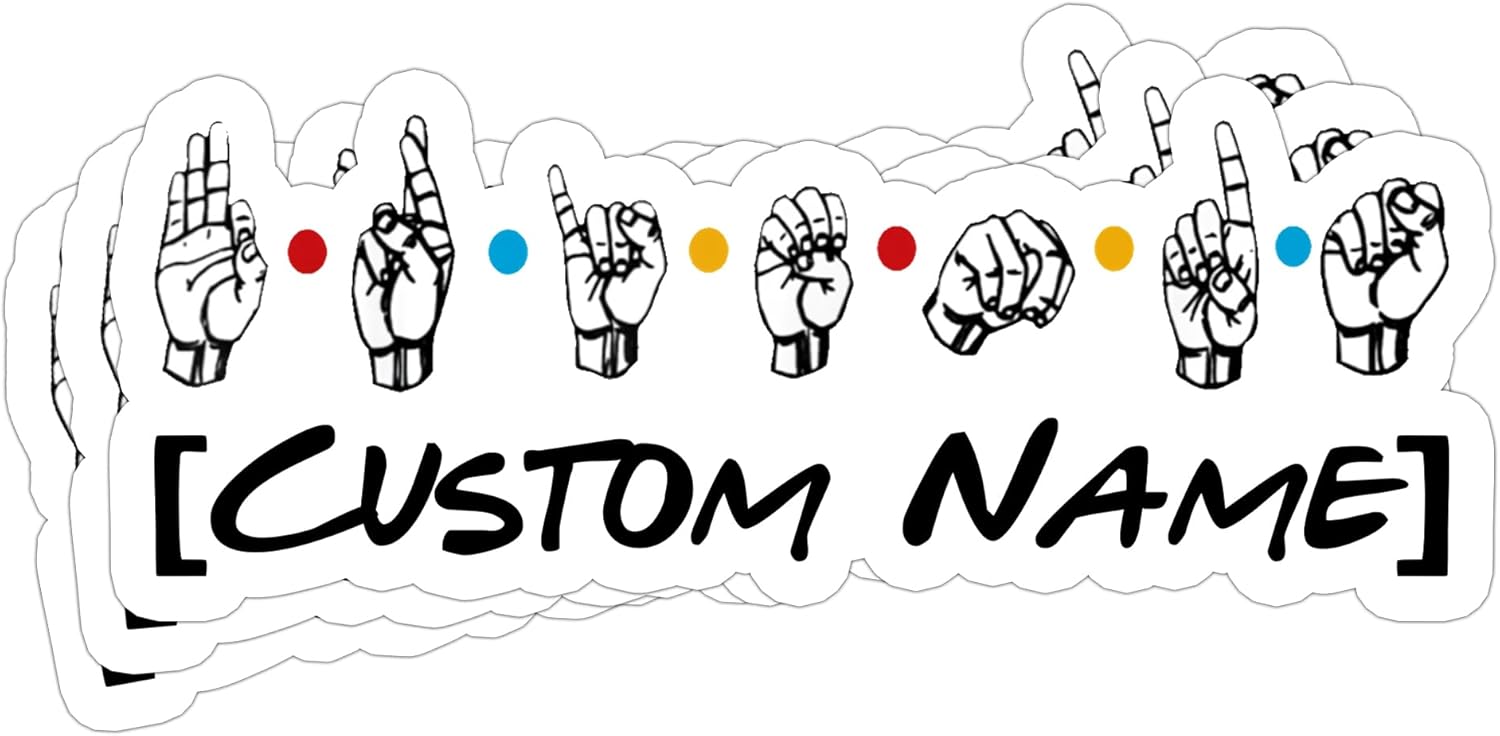 (3Pcs) Personalized Hearing Impaired Stickers - Hearing Impaired Sign Funny Friends Stickers Gift Decoration Helmet Bumper Hardhat 3”x4”