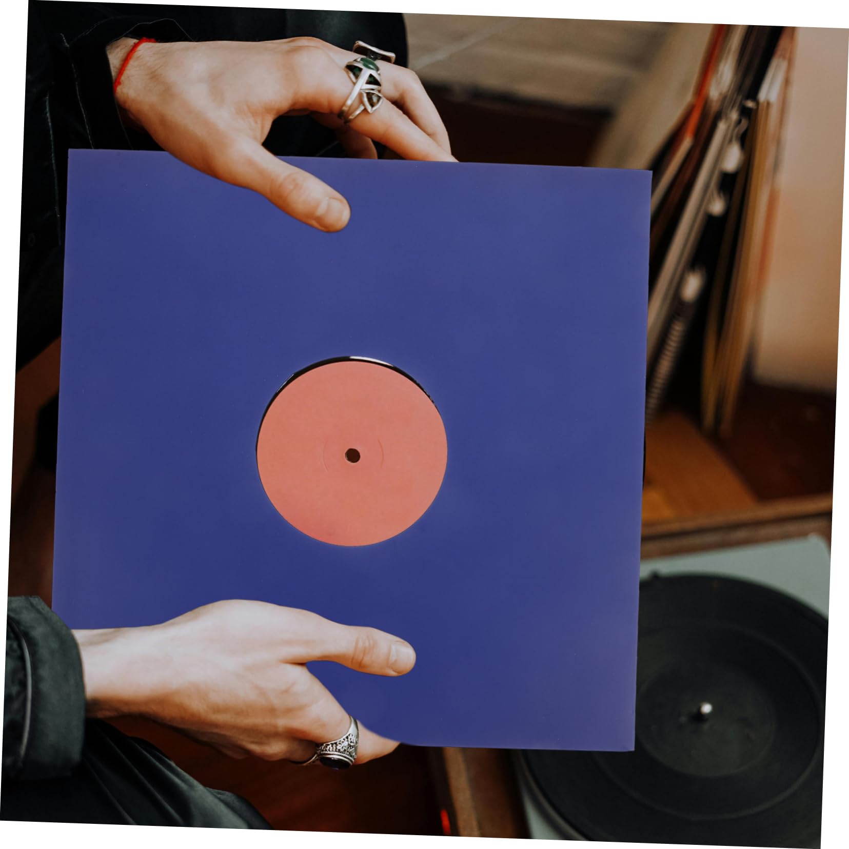 Levemolo Custodia Giacca per Vinile in Carta Kraft Blu da 12 Pollici, Resistente e Non Facile da Strappare, Set da 10 Pezzi per Proteggere Dischi in Vinile e Mantenere Puliti i Tuoi Dischi