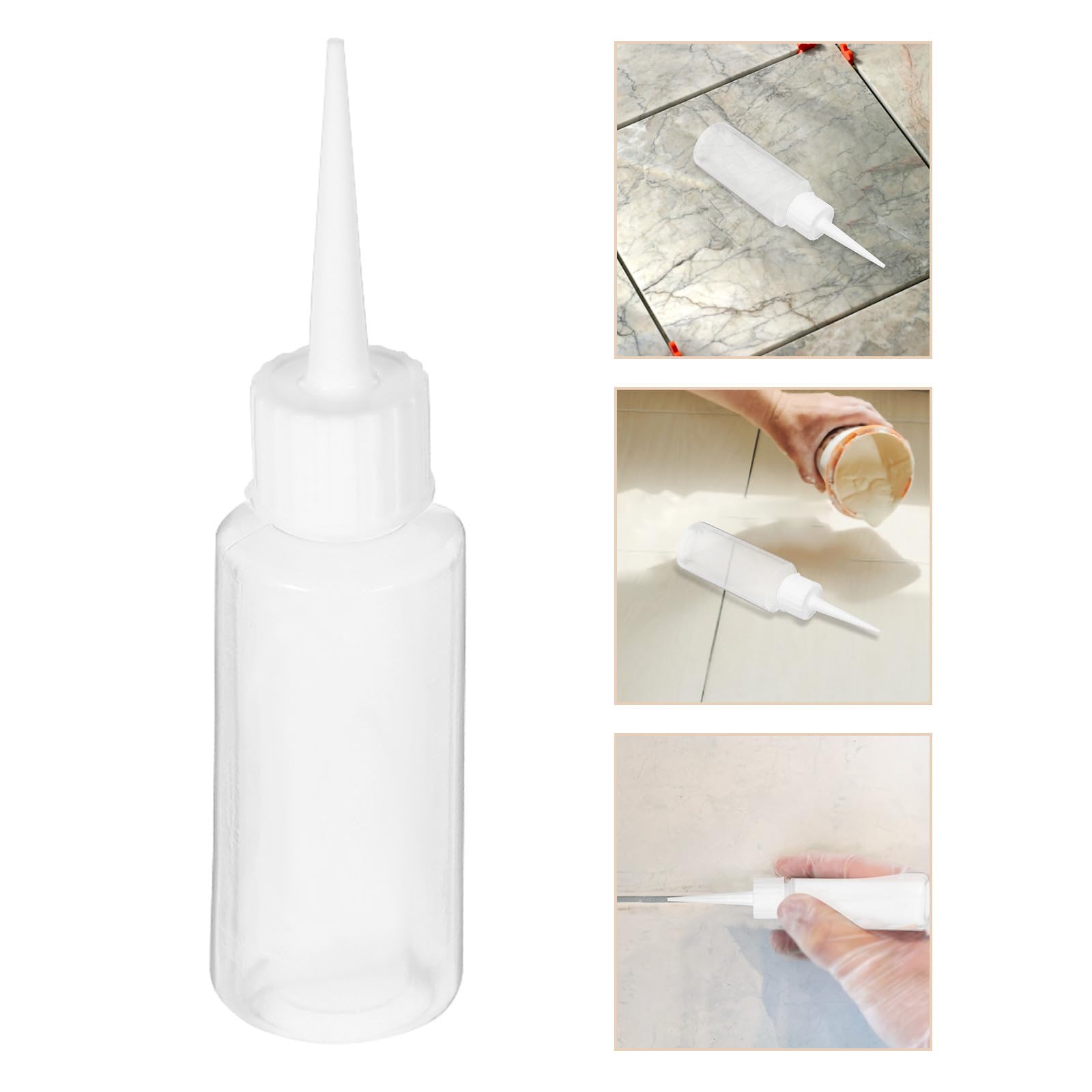 UPKOCH 4 Piezas Botella Dispensadora de Pegamento de Polietileno 50ml de Color Blanco Punta Precisa y Diseño Fácil de Exprimir para Proyectos DIY y Manualidades