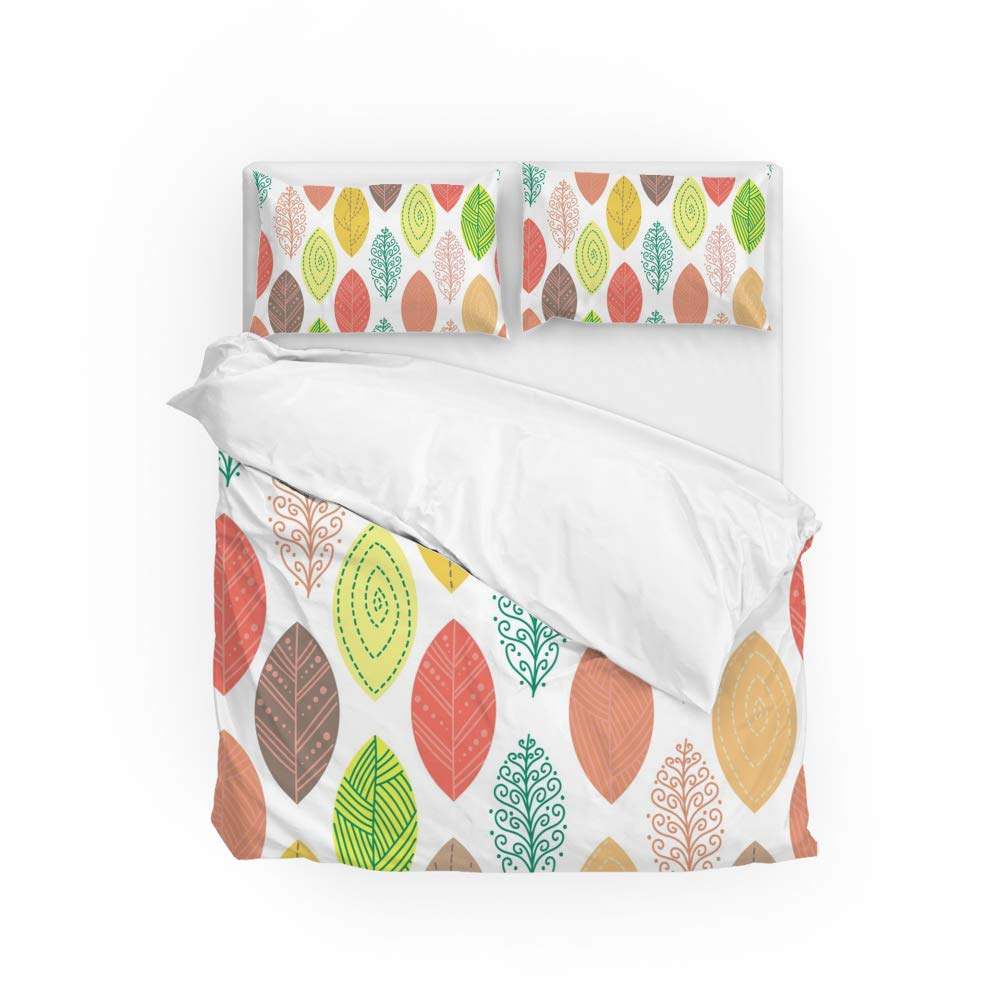 Parure de lit 3 pièces en textile de haute qualité motif feuilles
