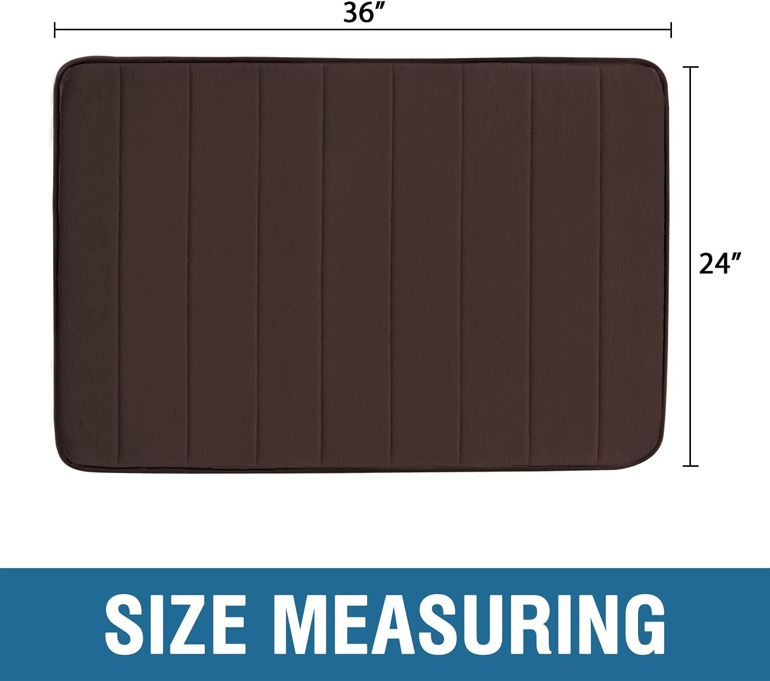 Flamingo P Memory Foam Bath Mat Rug Soft Non Slip Absorbent Bathroom Mats, Machine Wash, Thick, Easier to Dry, 24x36 Inches, Chocolate Brown