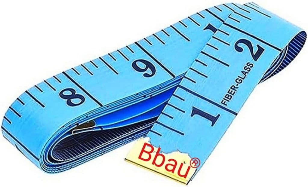 B bau® Fiber-GlassTailor Inch Inchi Tape Measure for Body Measurement Sewing Dressmaking - 150 cm (60 Inches) Ruler Durable Soft Flexible Fiberglass (Random Multicolor)