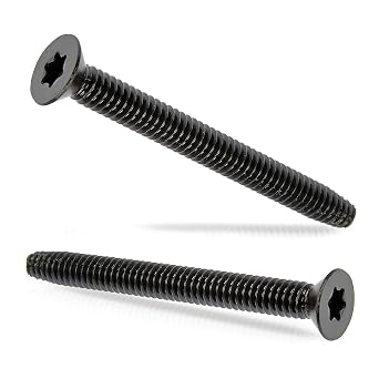 BCP Fasteners 1/4-20 x 2 1/2 Self Tapping Trailer Deck Screws, Flat Head Type F Thread Cutting, Star Drive T30, Steel Floorboard Screws for Wood and Metal, Black Phosphate, 10 Pack BCP1243