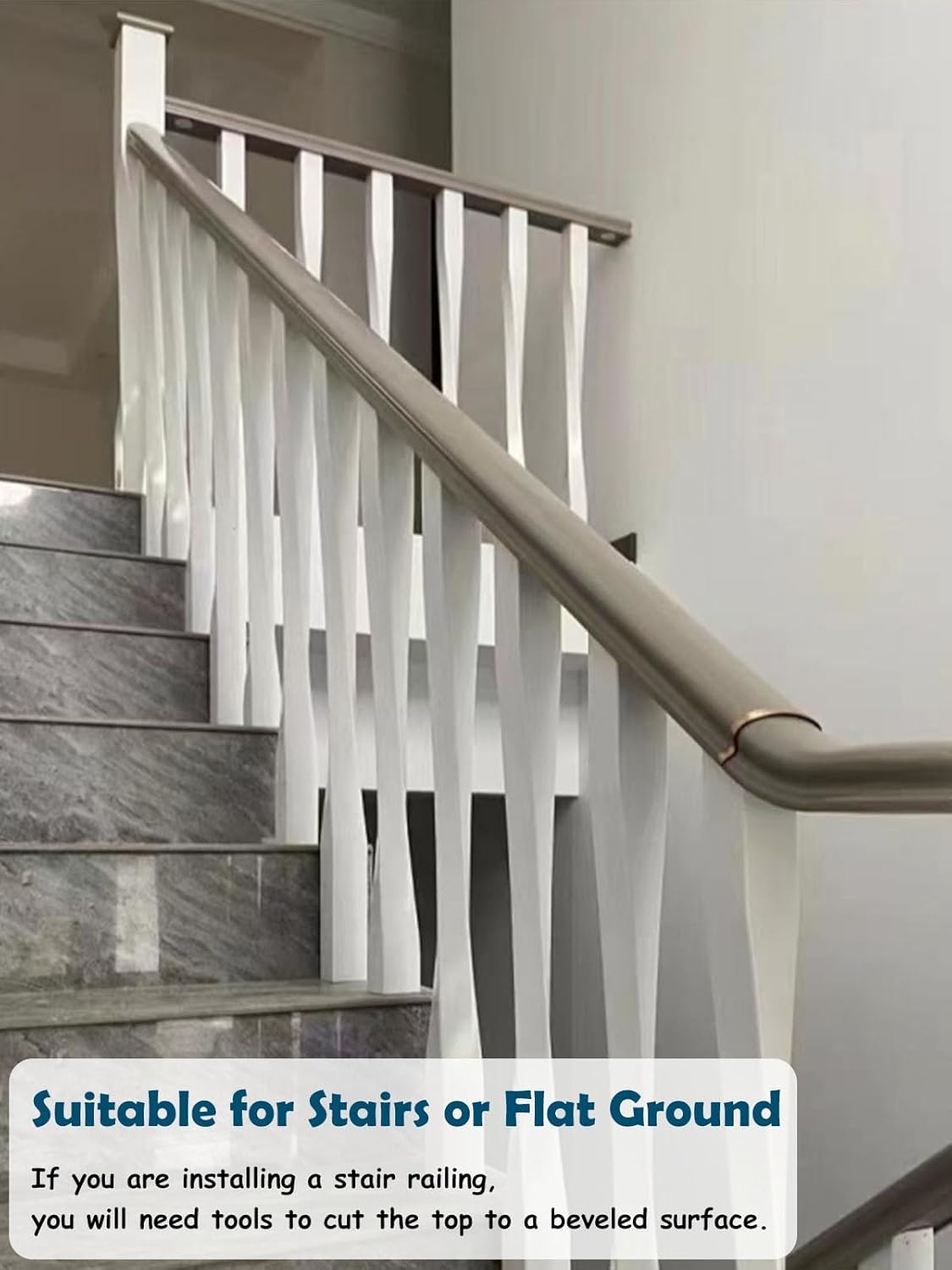 Wood Twist Stair Balusters White, Indoor Staircase Balusters Post Square 2 Inch, Stairs Railing Banister Column 95 Cm, Decorative Wooden Railing Spindles(1pc)