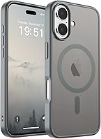 Vista 314 de SUPFINE - Funda magnética para iPhone 13 Pro Max (compatible con MagSafe), (protección contra caídas de grado militar de 10 pies), delgada, Negro