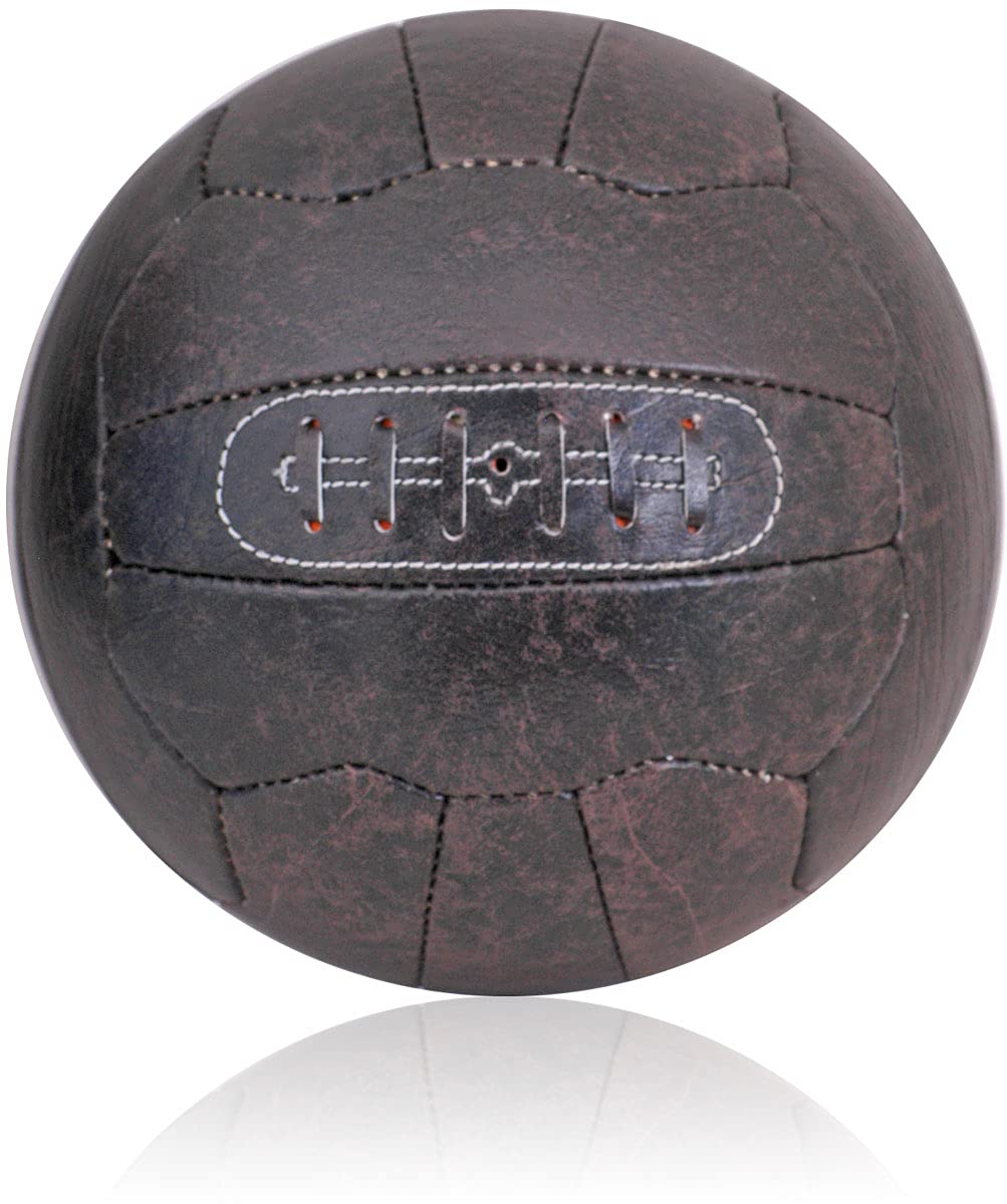 British Sports Museum – Punch Ball In Vera Pelle, Marrone Vintage, Per Allenamento Velocità E Riflessi