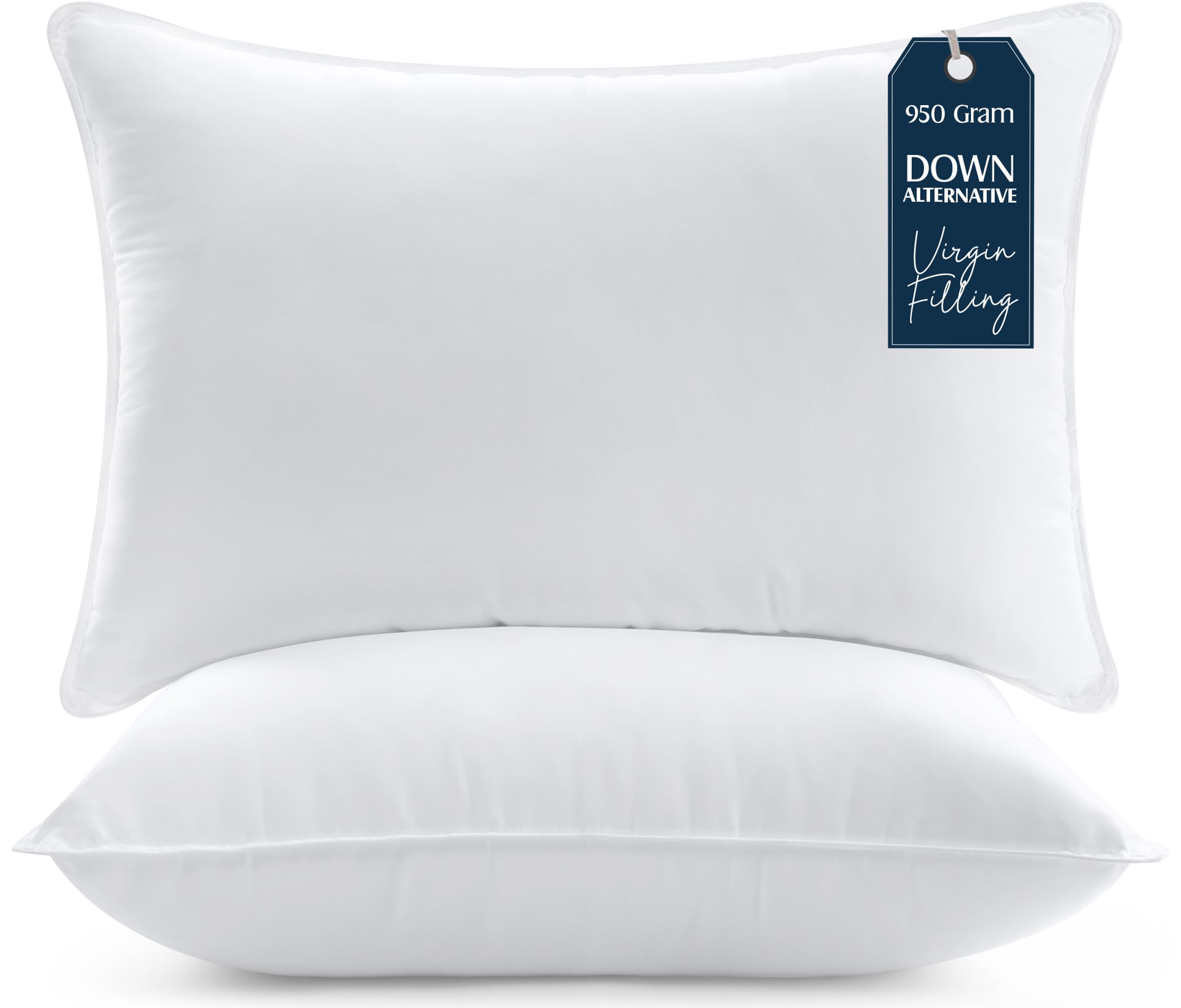 Pillows 2 Pack, (50 x 65 cm, White) Hotel Quality Pillows, Luxury Bed Pillow for Back, Stomach or Side Sleepers