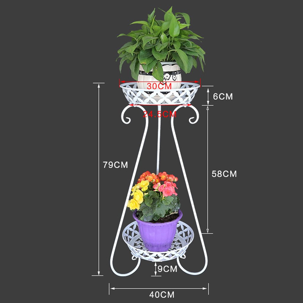 3 Livelli Fiore/pianta Rack/mensola in Metallo Ferro mensola in Piedi per vasi da Fiori Piante scaffali Titolare Rack con Ruote Giardino scaffale di stoccaggio per Esterno/Interno Soggiorno BALC