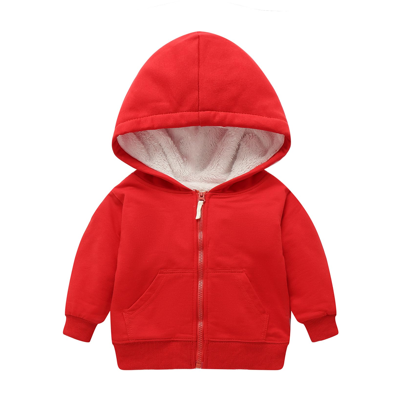 Mud Kingdom Boys Girls Full-Zip Hooded Sweatshirt Fur Lined Funny Pattern 6 Months-8 Years