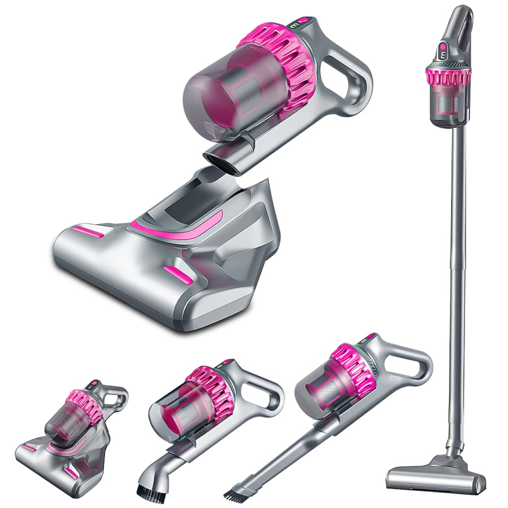 SHENG13UV-C Ultraviolet 4-in-1 Vacuum Cleaner and Mite Removal Instrument, 10000Pa Strong Suction Power, with LCD Screen Display Three-Speed Adjustment, Suitable for Household and Car Cleaning