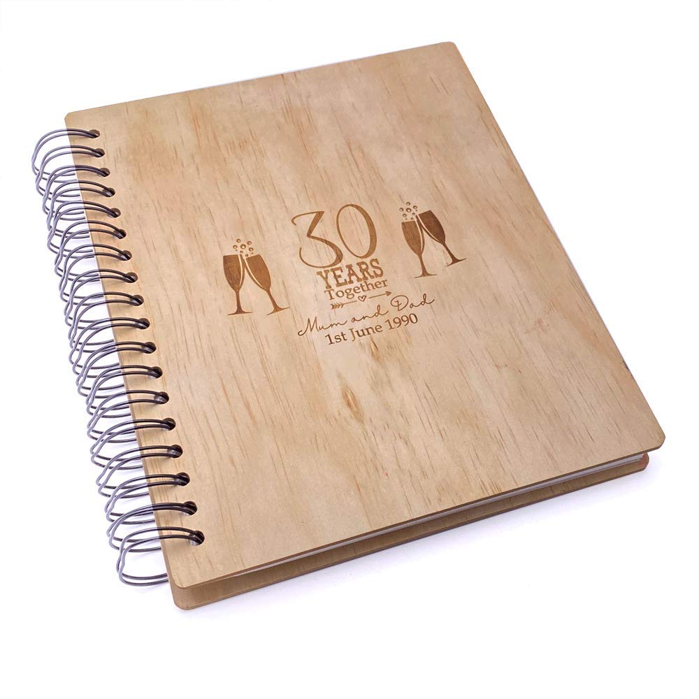 Ukgiftstoreonline Wood Personalised Any Anniversary En Photo Album Gift 1St 5Th 10Th 25Th 30Th 40Th 50Th 60Th