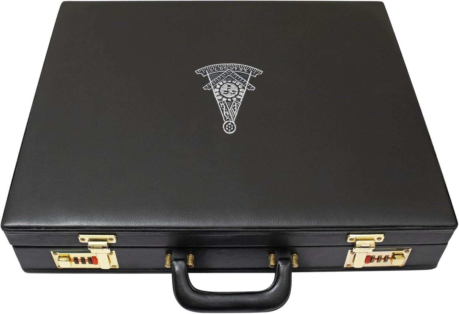 Premium Masonic Apron MM/WM Briefcase Past Master Silver Emblem – Freemason Regalia Hard Case & Leather Bags