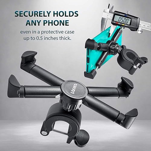 Miniatura 2 de Soporte de teléfono para motocicleta, bicicleta y scooter, soporte confiable para manillar para cualquier teléfono inteligente (iPhone 14, Galaxy