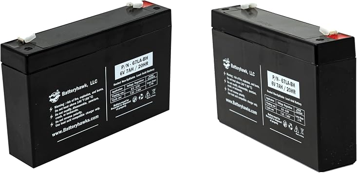 Battery Hawk 2 Pack UB670 Sealed for Exit Sign Emergency Light WP7-6 EMB-0606 BAT67 ELB-0607 Lead Acid 6V 7AH SLA