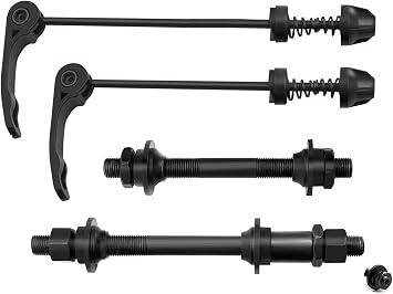 Free-fly MTB Quick Release Bicycle Hub, Road Mountain Bike Front & Rear Axle Hollow Shaft Set with Standard Spacing 1 Pair, 4 piece