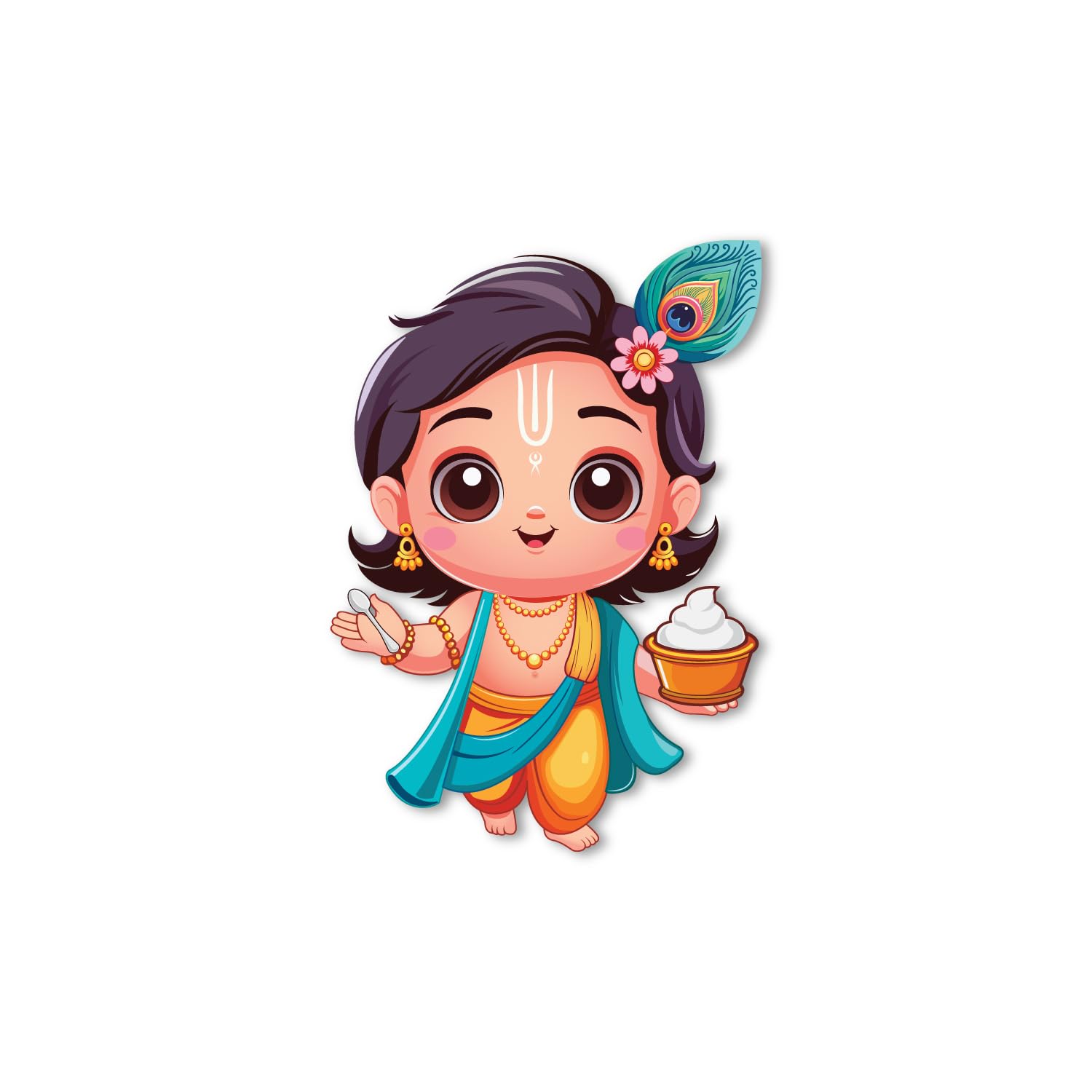 Bhai Please Krishna Kanha Wooden Fridge Magnet (Pack of 1) Size : 3 inches Hindu God, Spiritual, Divine, Devotional, Devi Gift and Decorations-image-13