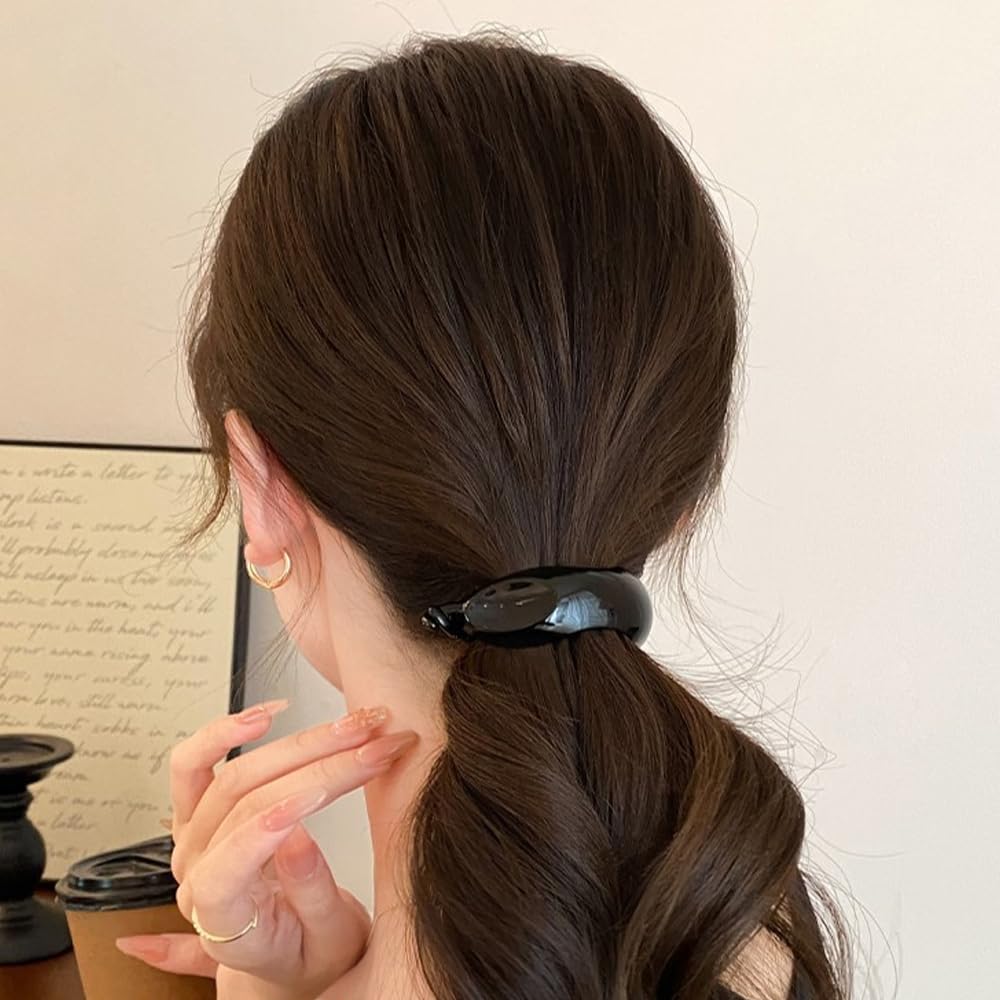 Melodio Fermagli per capelli a banana, 5 pezzi, antiscivolo, a tenuta forte, per coda di cavallo, accessori per capelli per la parte posteriore della testa (5 colori)