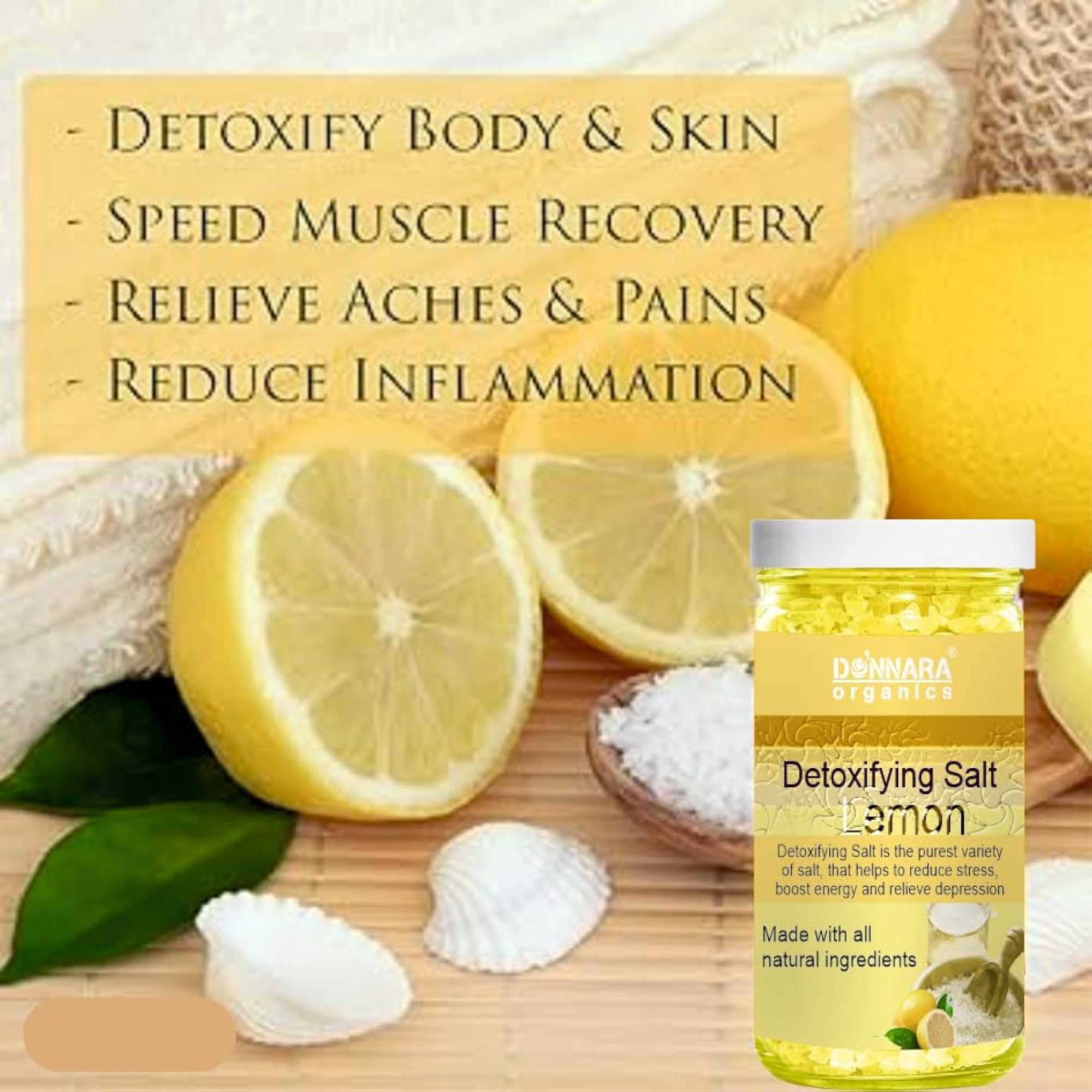 Lemon & Rose Detoxifying Bath Salt Crystal for Muscle Relief