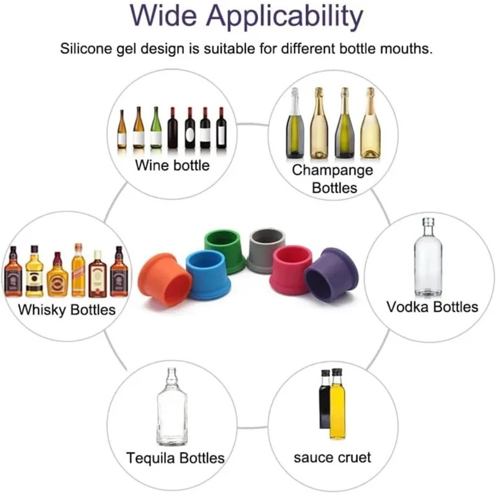 Tappi per bottiglie di vino, 100 pezzi, in silicone, flessibili