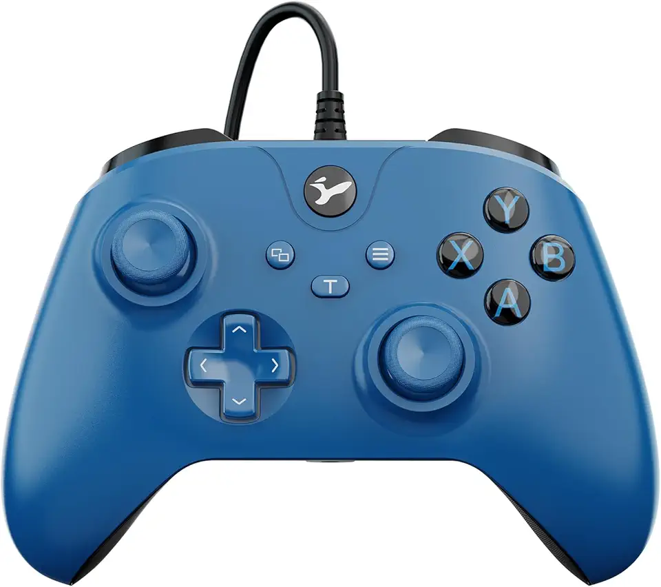 YCCTEAM Wired Controller for Xbox One, Wired Xbox one USB Gamepad Controller Compatible with Xbox One/S/X/PC Windows 10/11 with 3.5mm Headset Audio Jack(Blue)