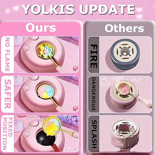 Miniatura 5 de Calentador eléctrico de sellos de cera, calentador de sello eléctrico azul para derretir cera, perlas con cuchara, agitar para hacer manualidades