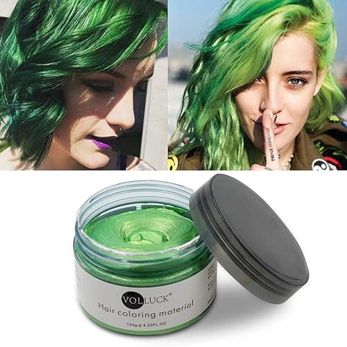 Miniatura 6 de VOLLUCK Cera de color de cabello temporal para el cabello, tinte para el cabello verde, arcillas para peinar el cabello, para fiestas, cosplay