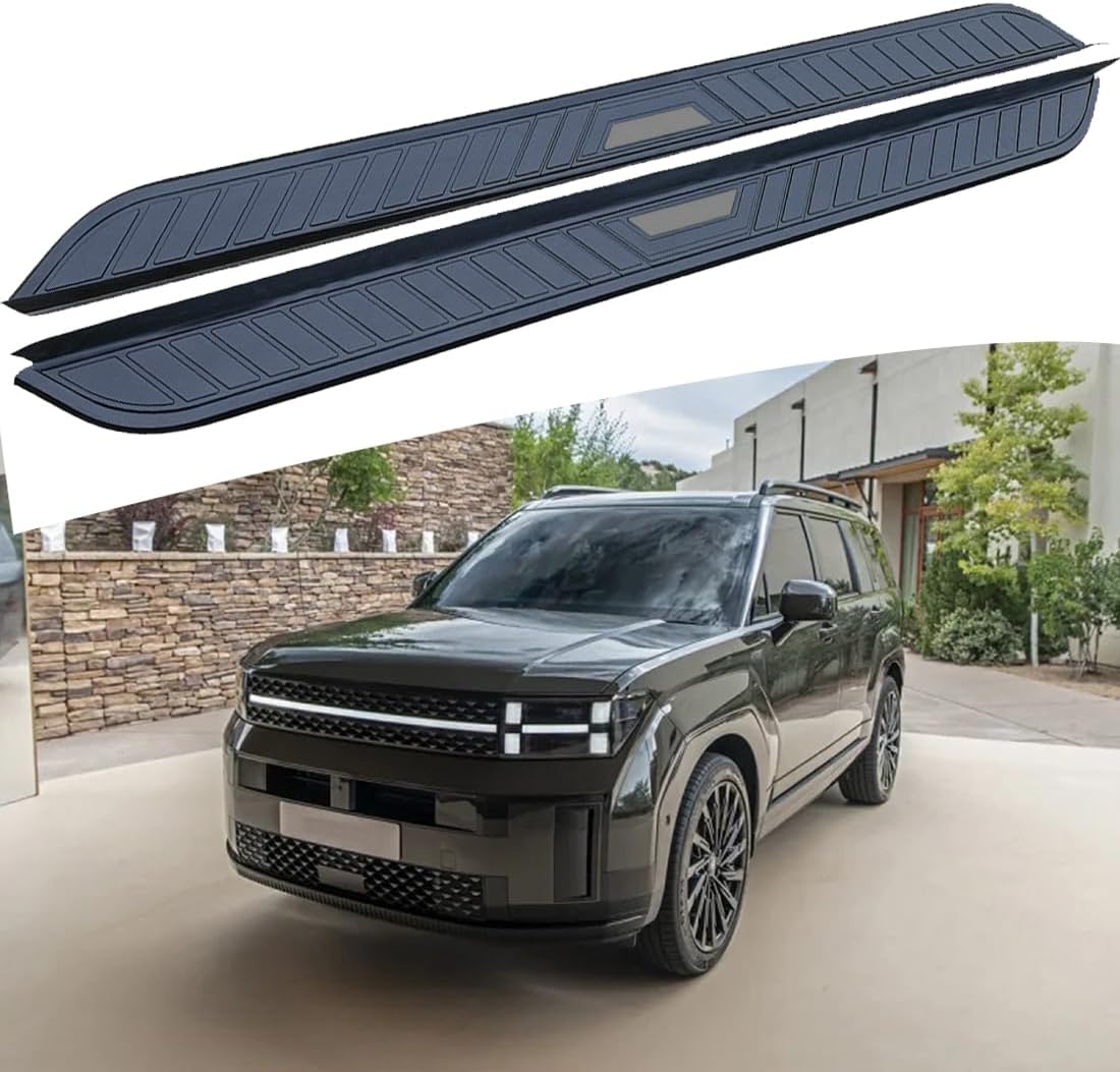 Black Aluminum Running Board fits for Hyundai Santa Fe 2024 2025 Side Step Stairs 2PCS with Mounted Brackets
