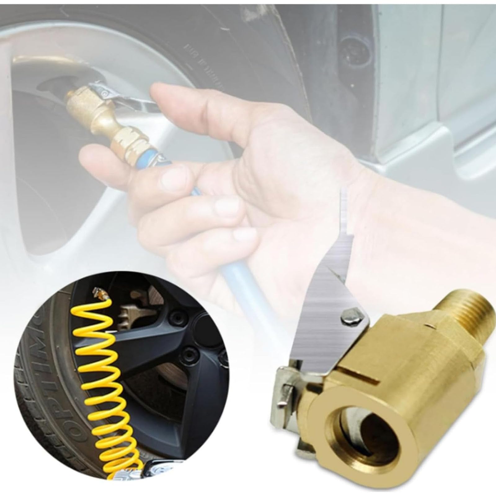 Mandrini ad aria per pneumatici, adattatore di gonfiaggio in ottone resistente, a sgancio rapido, con connettore a morsetto da 8 mm, set da 6