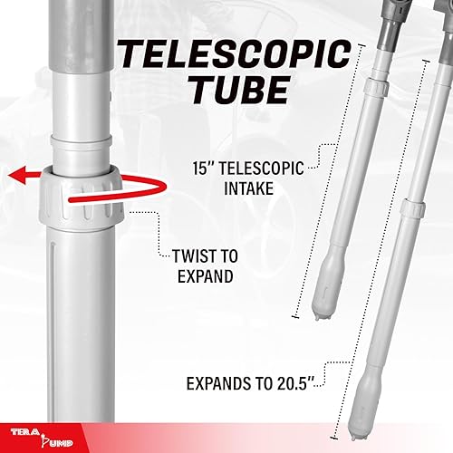 Miniatura 6 de TERA PUMP Bomba TREP04L de batería recargable multiusos para transferencia de combustible Manguera extra larga de 10 pies, controlador de flujo,