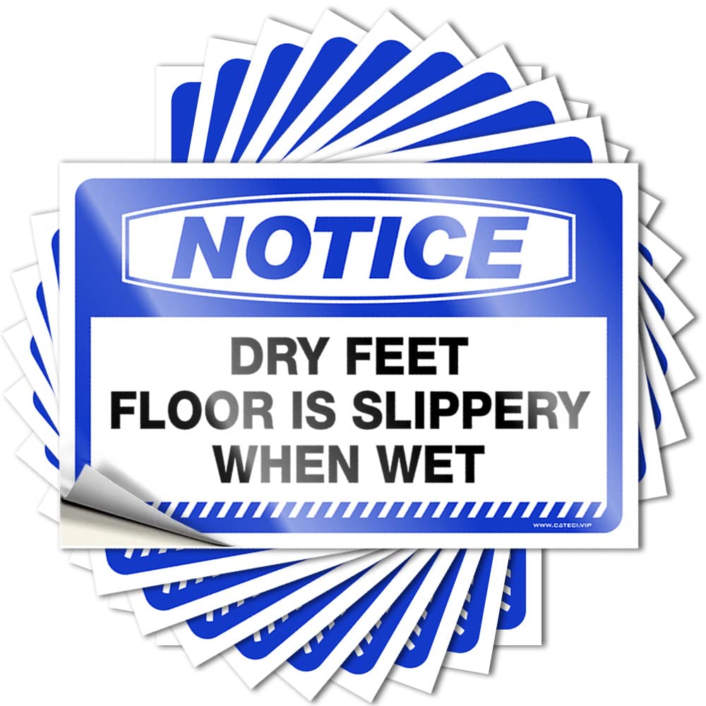 Lettering Sticker Country Peel and Stick - Notice Dry Feet Floor is Slippery When Wet Door Rock Waterproof Vinyl for Darts(6X9CM)