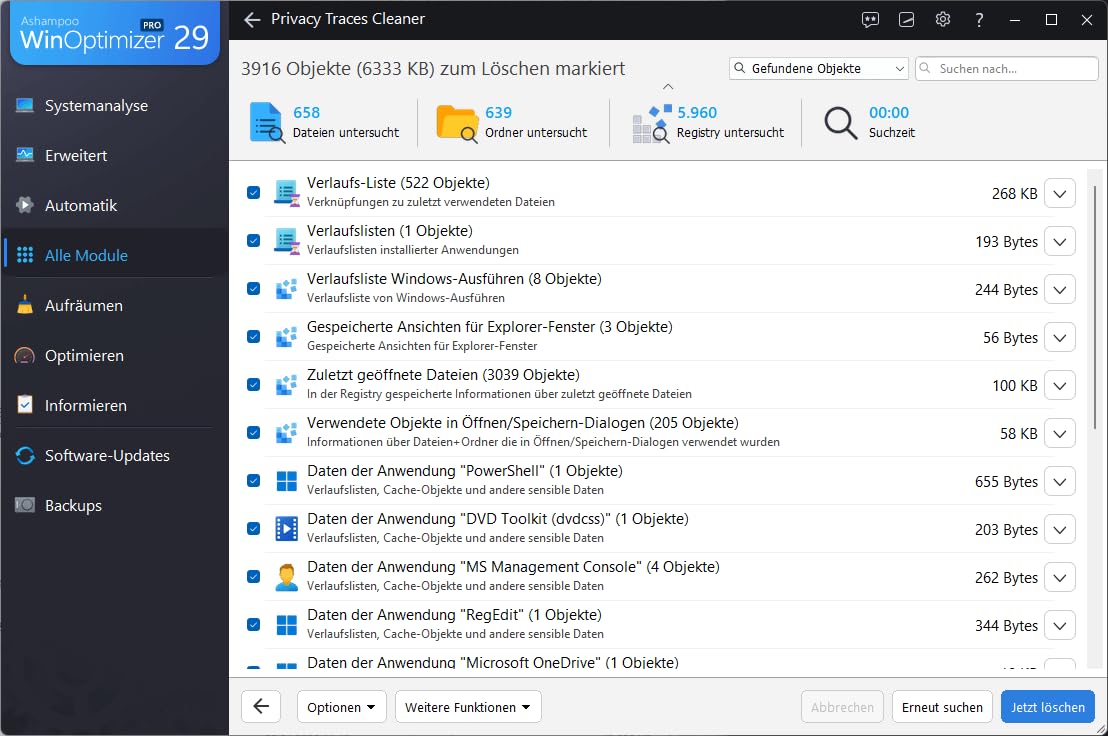 WinOptimizer 29 - Tuning für Windows 11 10 - unbegrenzte Laufzeit