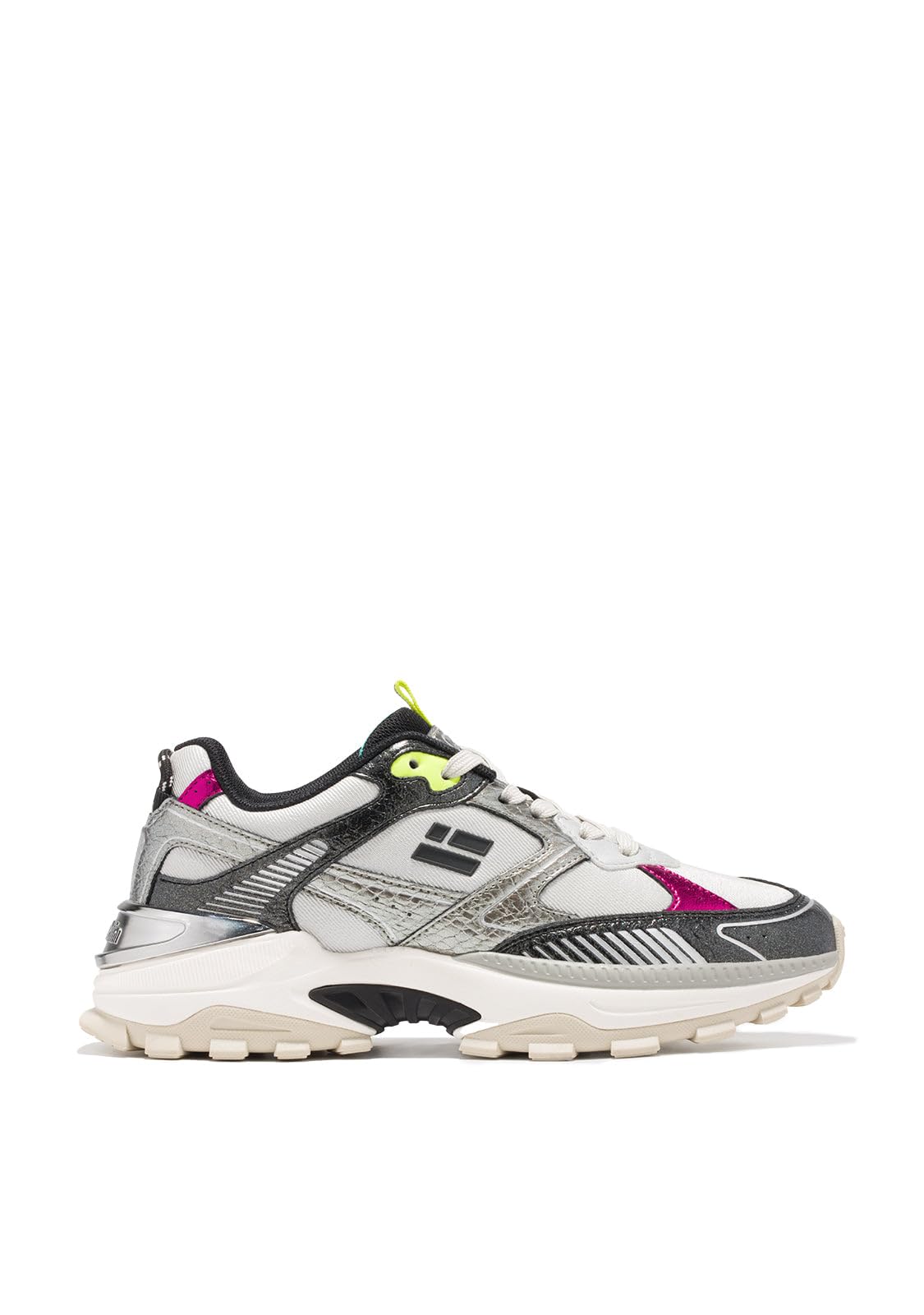 D.Franklin Kobiece Buty Sportowe 347 Track Flame Srebrne/Czarne - Eleganckie buty damskie - Moda casual - Rozmiar (39) - Model 347
