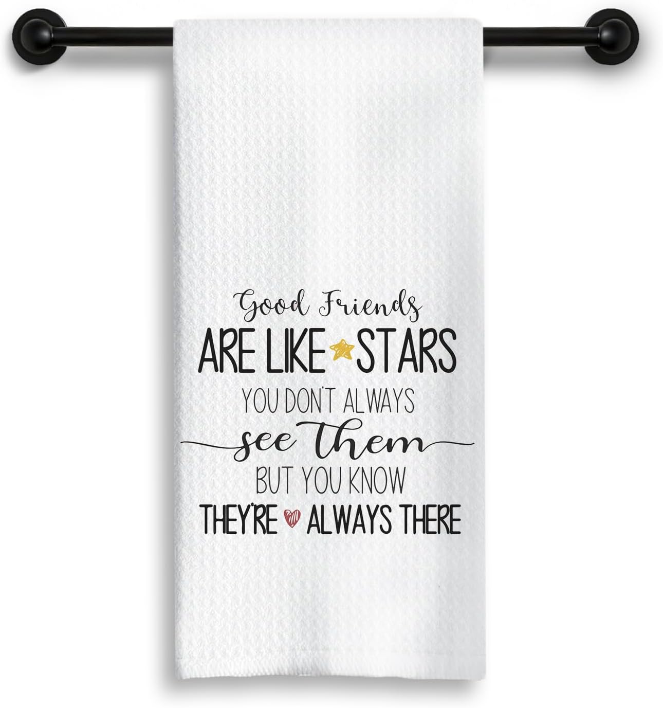 Friendship Kitchen Dish Towels, Gifts for Best Friend, Long Distance Friendship Gifts, Good Friends are Like Stars Decorative Hand Tea Towels for Kitchen Bathroom, 16x24 Inch