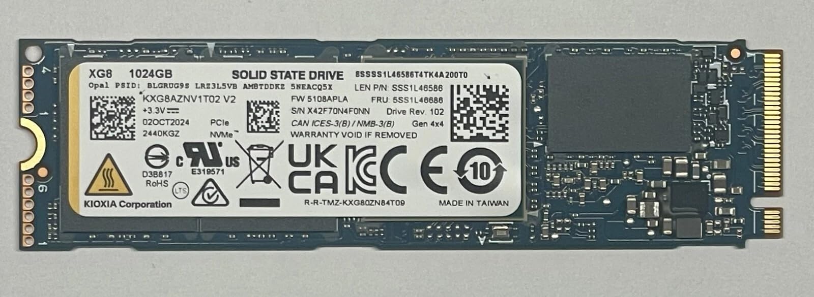 Amazon.com: ZECHNOLOGY (OEM) NEWKioxia XG8 KXG8AZNV1T02 1TB M.2