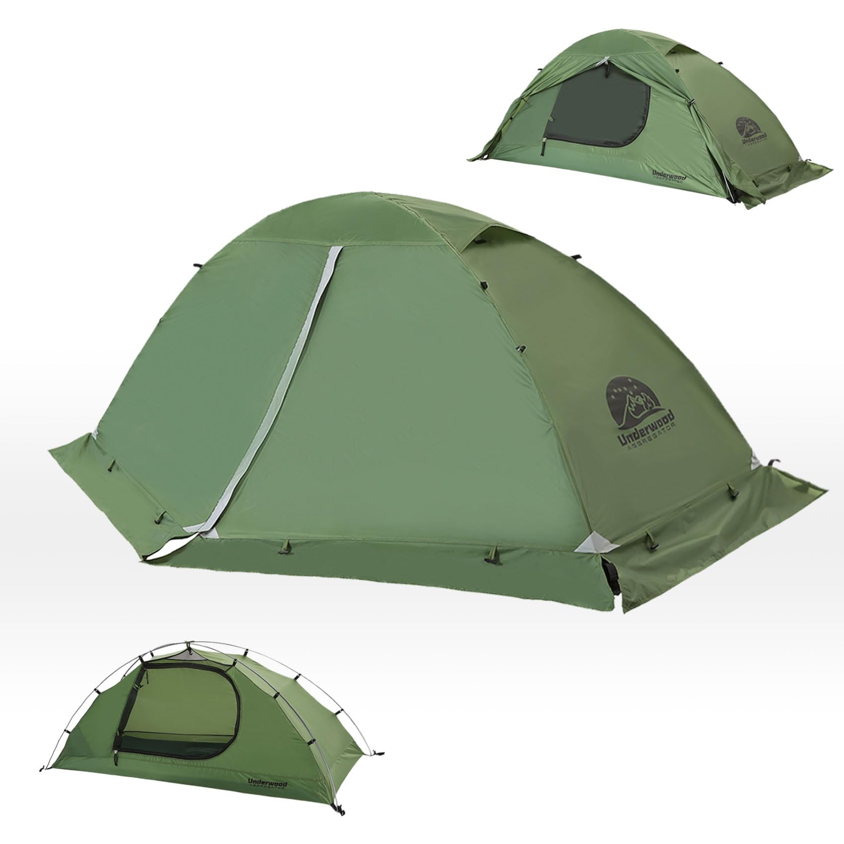 1/2-Person Camping Zelt - 4 Saison Wasserdicht 1/2 MannZelt mit Kleines Packmaß, Ultraleicht 1/2 PersonenZelt den Winter, Einfach Aufbau Zelt zum Outdoor, Wandern, Trekking von Underwood Aggregator