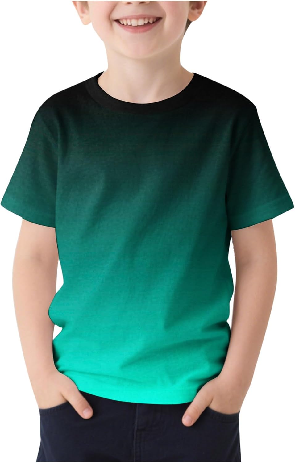 2-13T Baby Boys and Girls Tops Kids Summer Fashion Gradient Shirts Short Sleeves Crewneck Loose Comfy T-Shirts