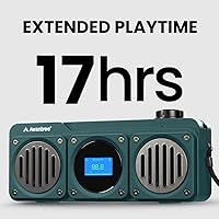 Vista 5 de Avantree Boombyte - Portable FM Radio & Bluetooth Speaker with Superb Stereo Sound, Metal Finish, Long Rechargeable Playtime, and Support for Micro
