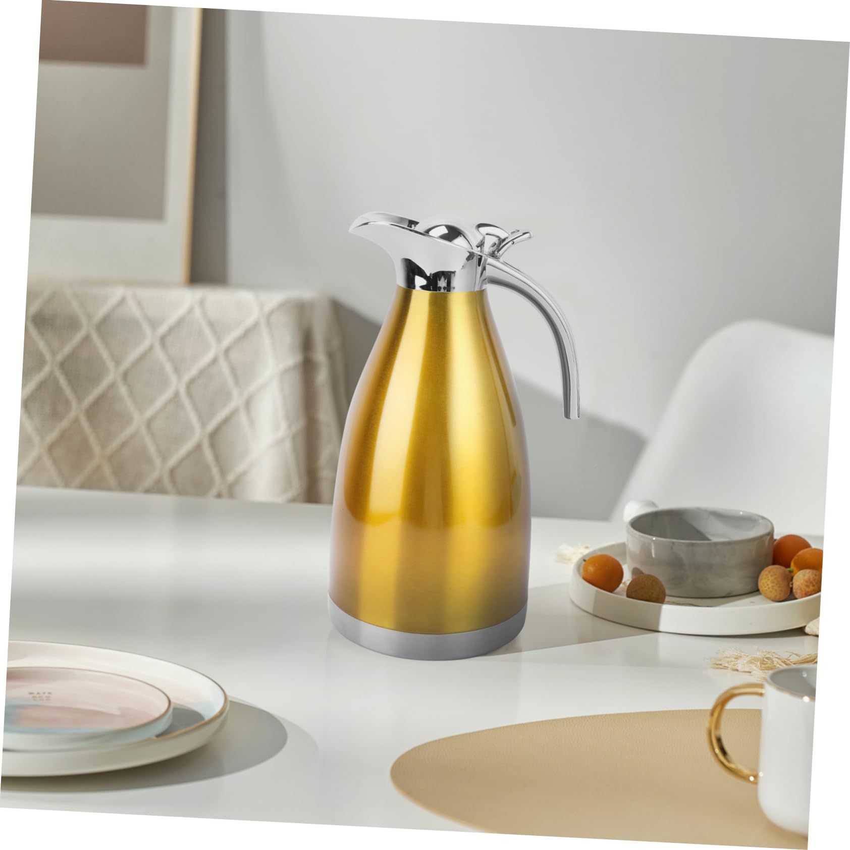 IMIKEYA Thermosflasche Isolierte und Schönem Design Doppelwandige Edelstahl 2000ml Wasserflasche mit Vakuumisoliertem Innenraum für Büro und Reise