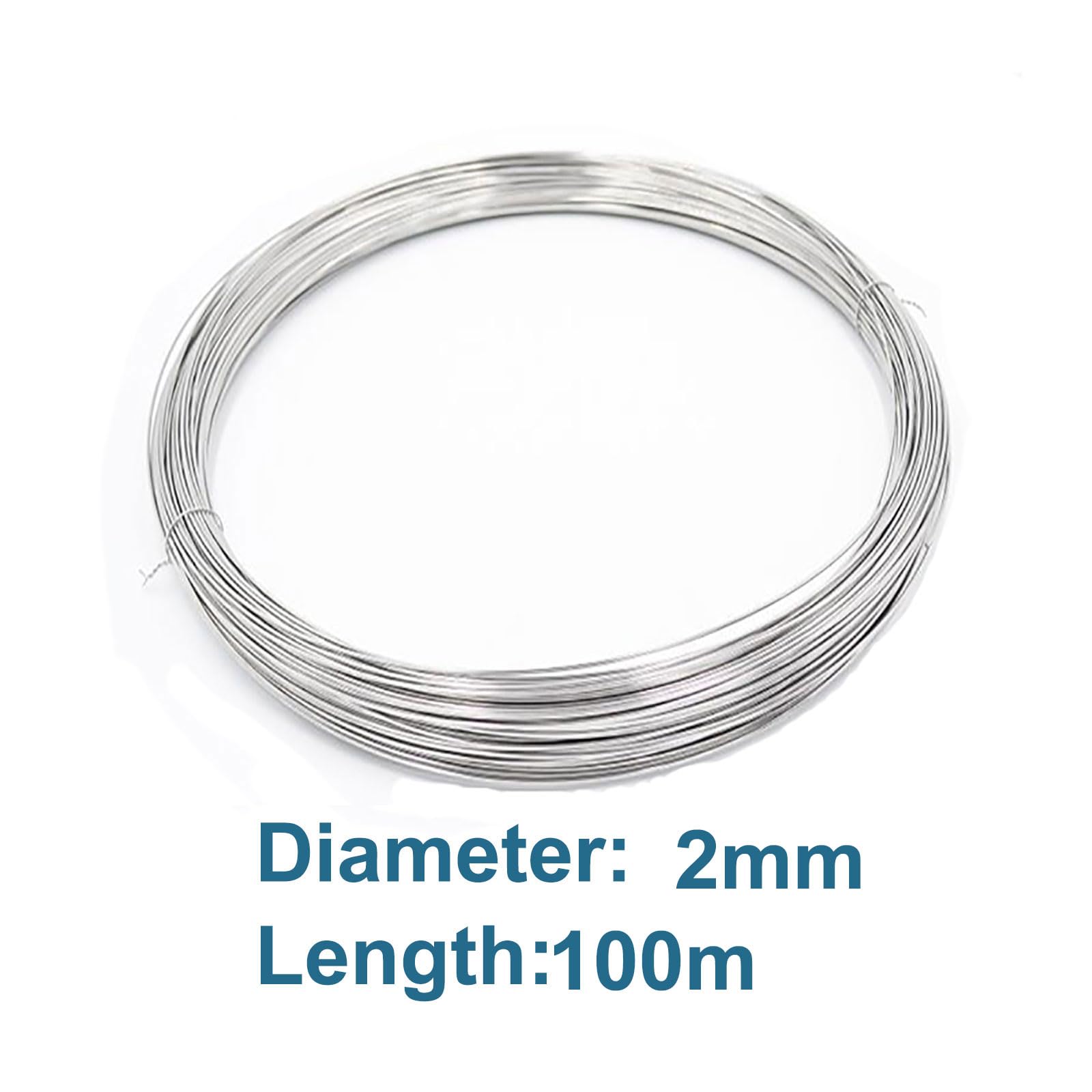 Flexibler Draht aus Edelstahl 304, 100 m – vielseitige Lösung for Basteln und Bauen(2.0mm)