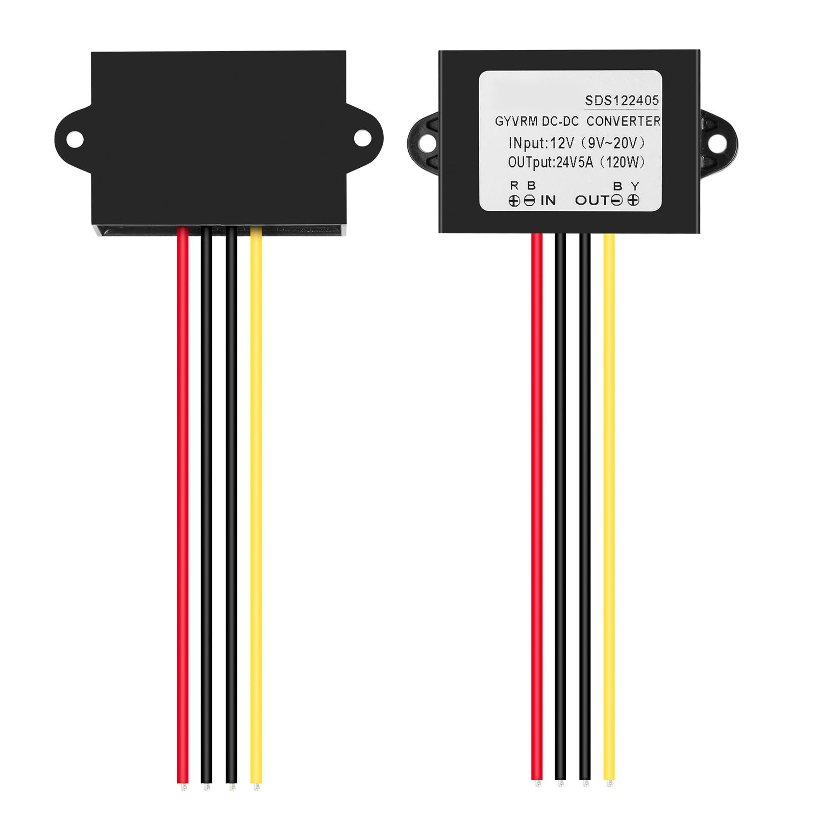 DEWIN 12V auf 24V Spannungswandler, DC-Boost-Wandler DC-DC-Leistungswandler 12V auf 24V 5A Boost-Modul 120W Step-Up-Modul Spannungsregler