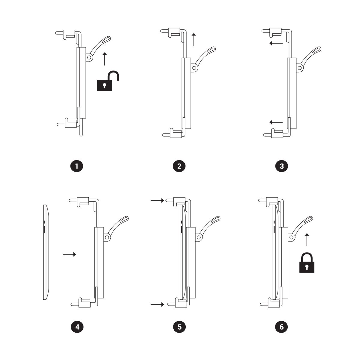 kwmobile Soporte de Coche para Tablet de 11-20.7 CM - Base Universal Antideslizante con Ventosa - Enganche Negro