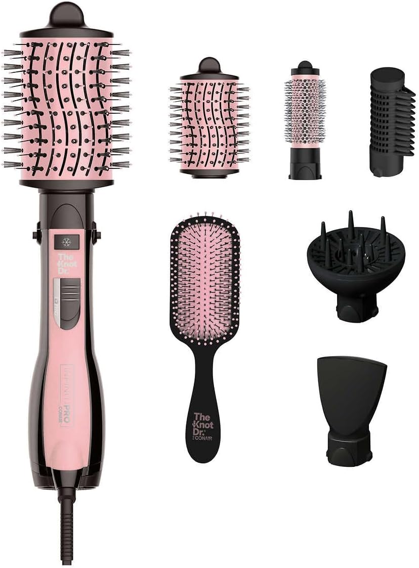 Conair Knot Doctor 7Piece Detangling Hot Air Brush with Copper Ceramic